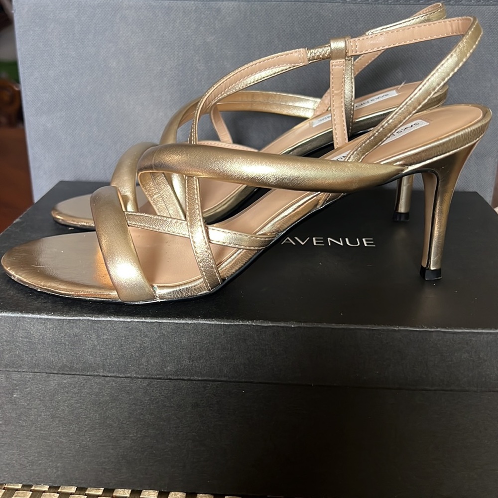 Gold Strap Heels - Picture 2 of 5